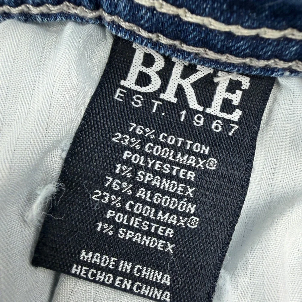 BKE Henry Jeans Mens 38x34 Light Wash Straight Stretch Coolmax